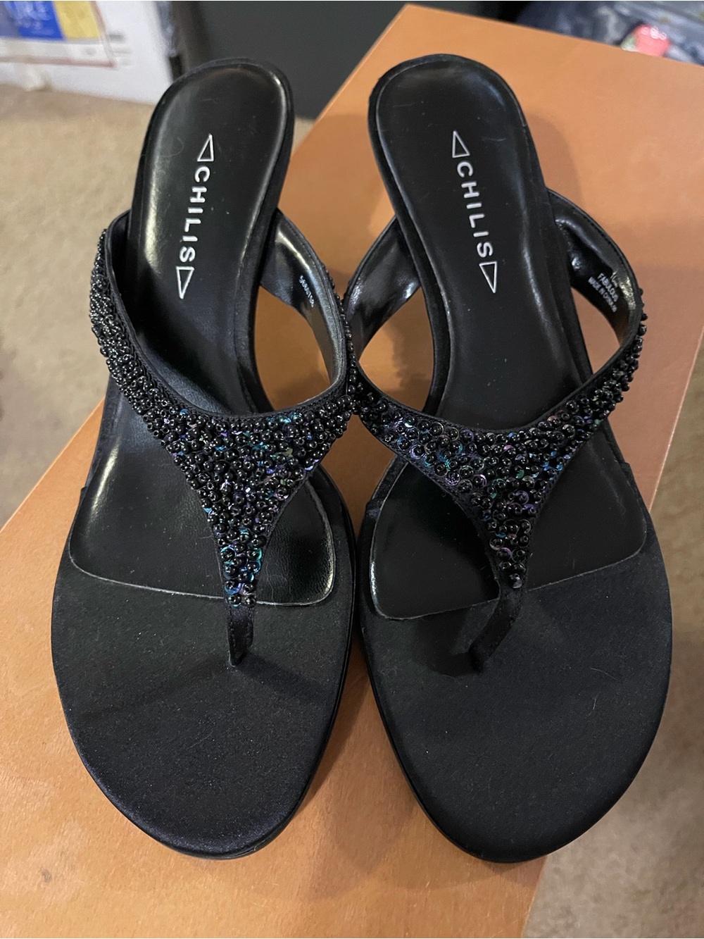 Black Embellished - Chic Evening Kitten Heels